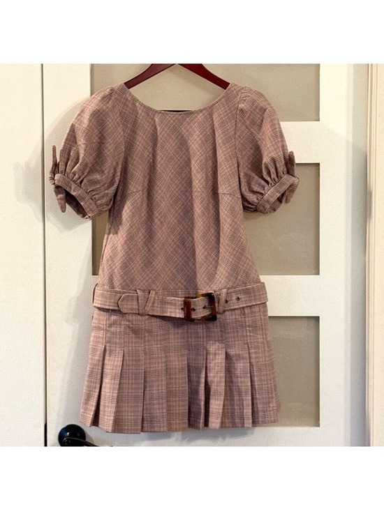 Free People Dresses & Skirts - FREE PEOPLE Sevi Plaid Puff Sleeve Mini Dress with Belt.  NWOT Size S